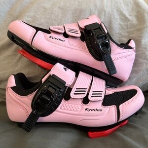 Kyedoo Size 37 Pink Clip-in Cycling Shoes Compatible w/ Peloton Delta Cleats